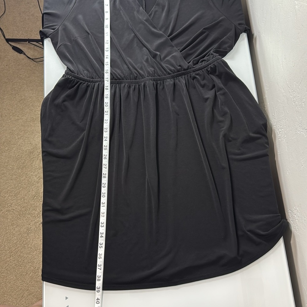 Lane Bryant black 3/4-Sleeve Surplice Fit & Flare Dress 18/20. - Picture 13 of 13